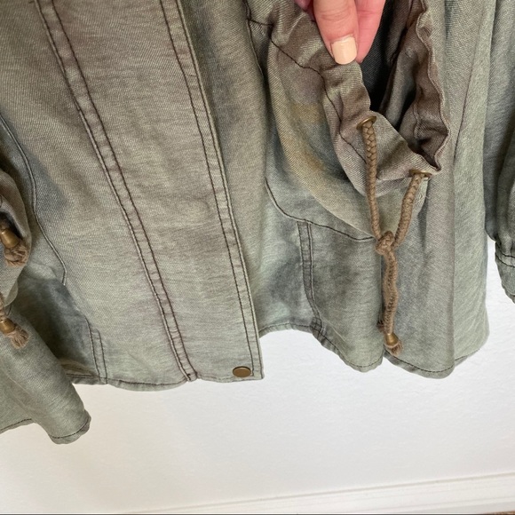 Free People | Cinched Waist Army Green Hooded Jack - Picture 5 of 7